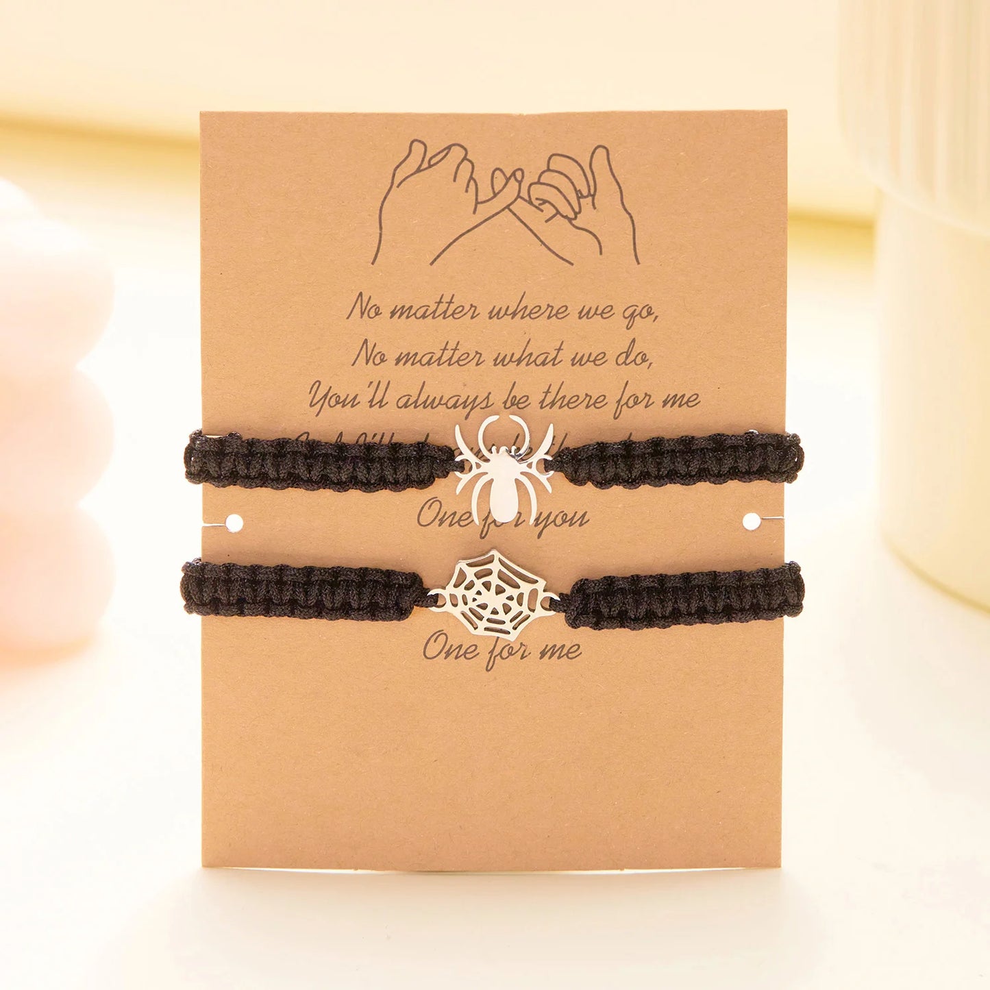🕷️ Halloween Spider Web Couple Bracelets