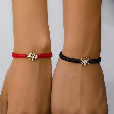 🕷️ Halloween Spider Web Couple Bracelets