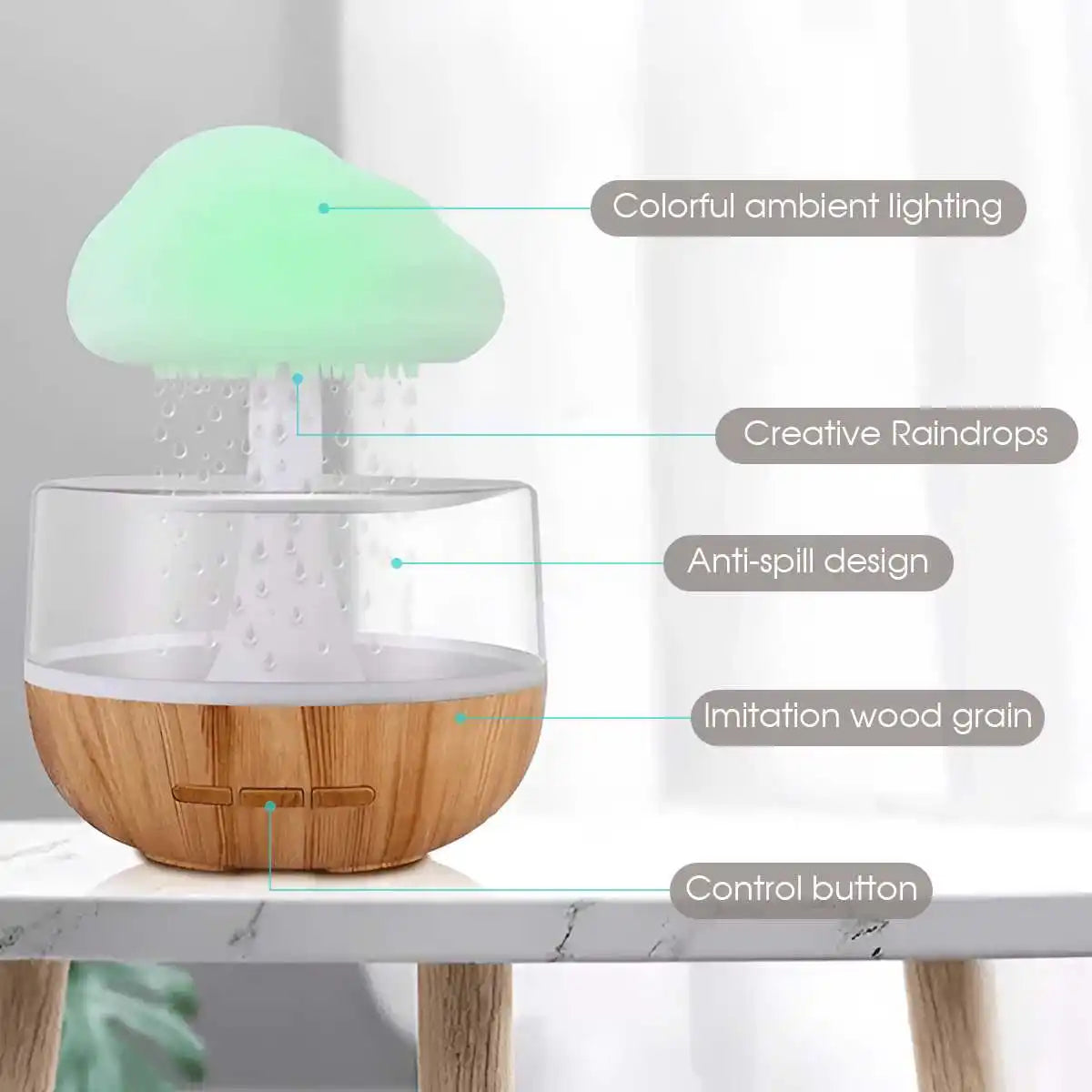 🌧️ Rain Cloud Humidifier Lamp